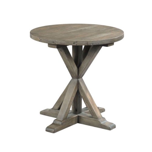 Reclamation Place Trestle Round End Table