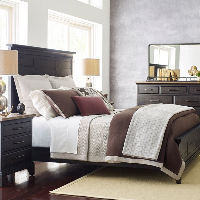 Plank Road California King Jessup Dark Panel Bed