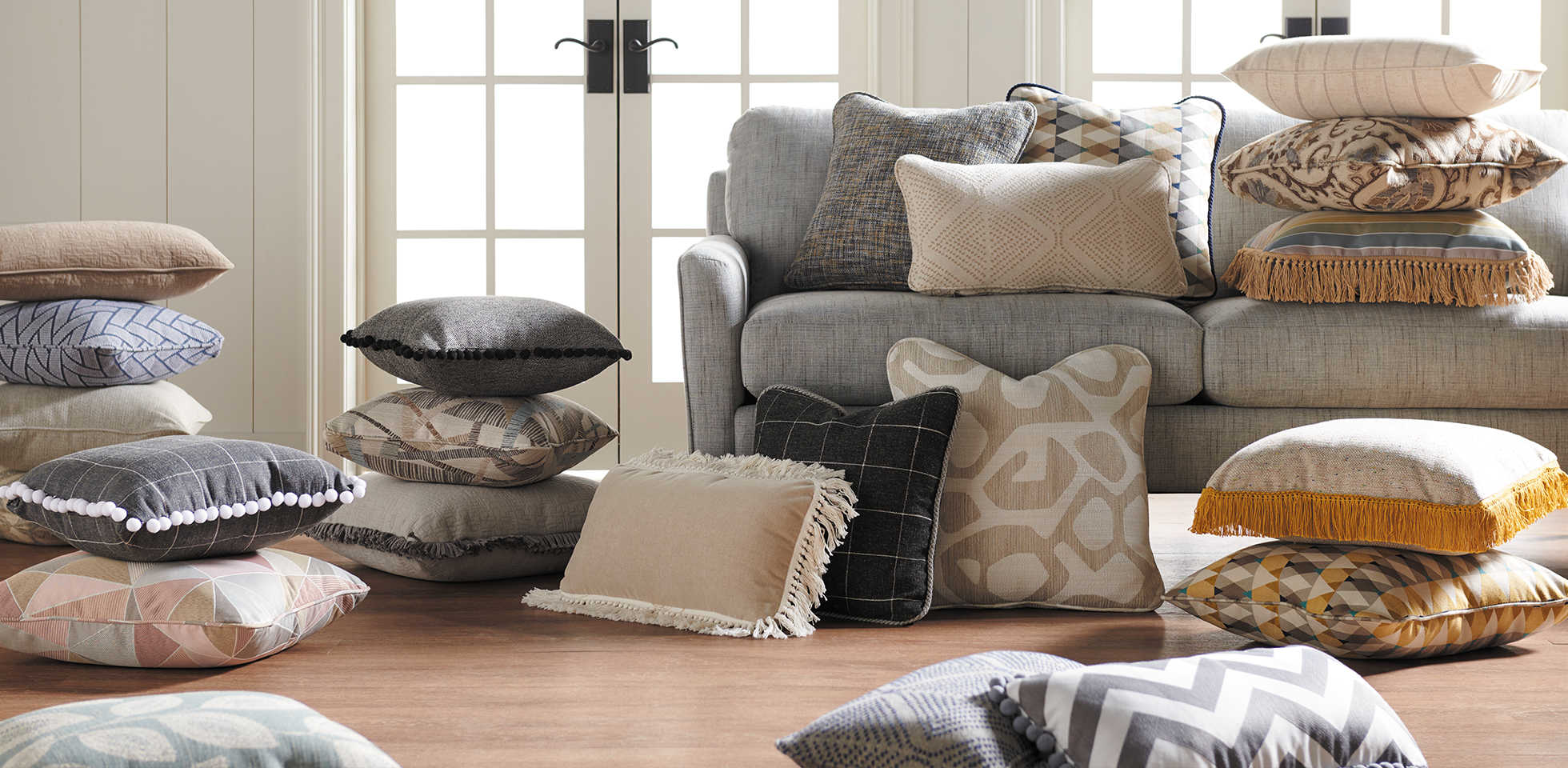 Scene with a variety of accent pillows